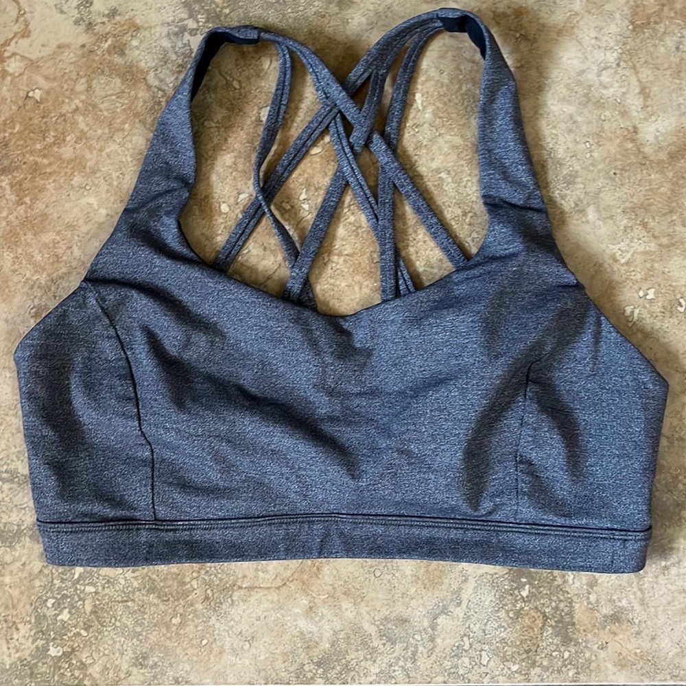Lululemon cross back grey sports bra size 12